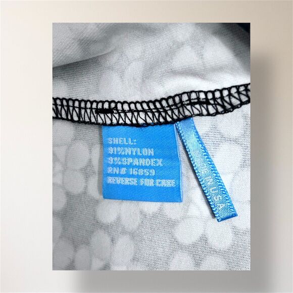 J.McLaughlin M Black White Floral Geometric Catalina Long Sleeve Artsy Top - Picture 6 of 7